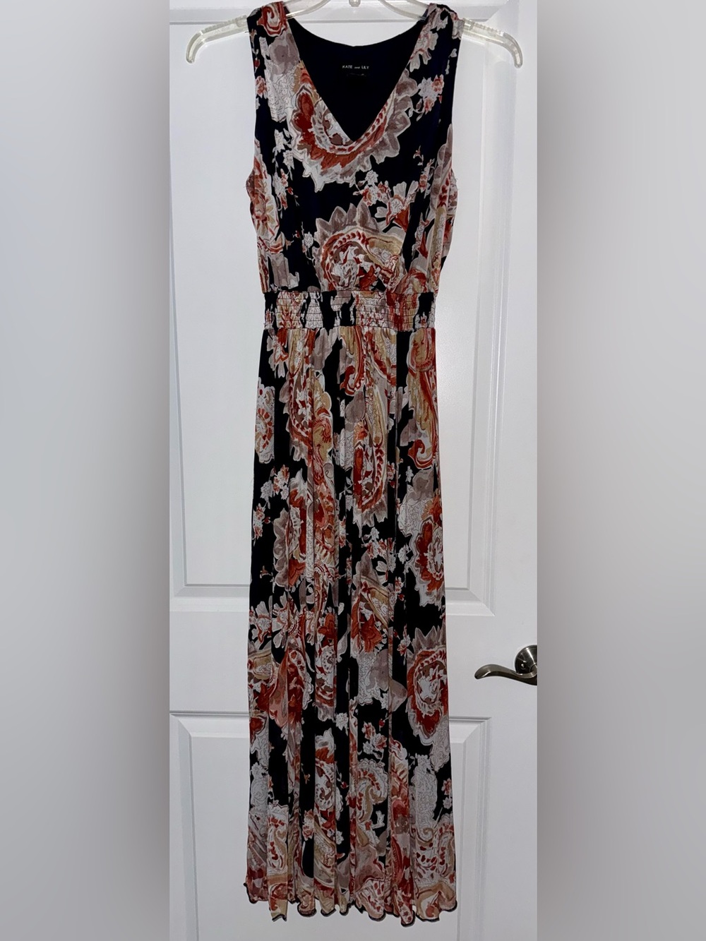 ✨ Kate & Lily Boho Paisley Maxi Dress – Smocked Waist ✨ EUC (Size 12)